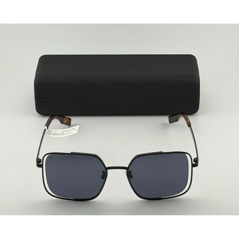Alexander McQueen Charcoal Gray Square Sunglasses for Women Alexander McQueen AM0490S 001 Sunglasses - US main image 2